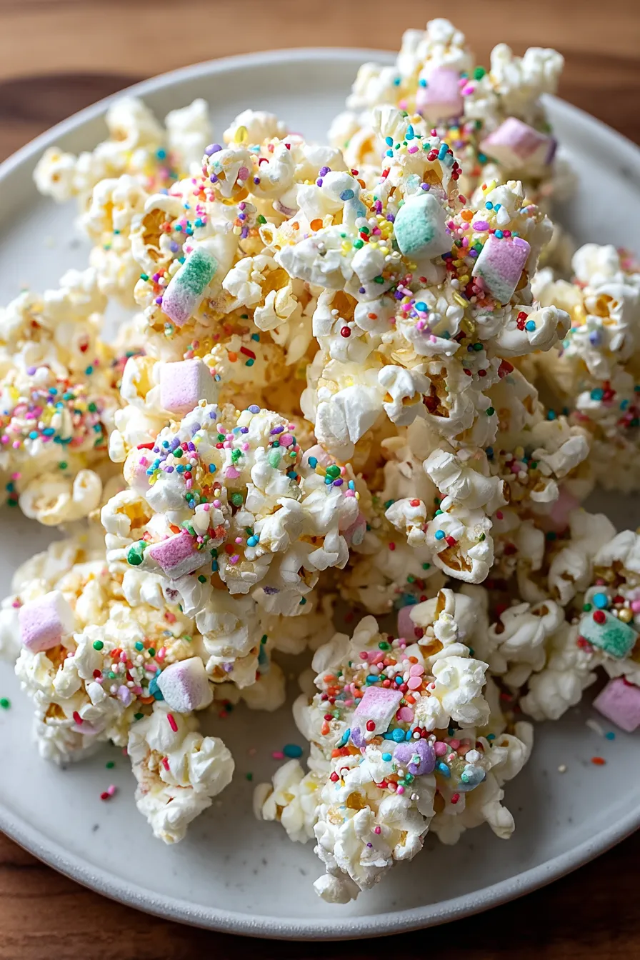 Homemade Funfetti Marshmallow Popcorn Treats